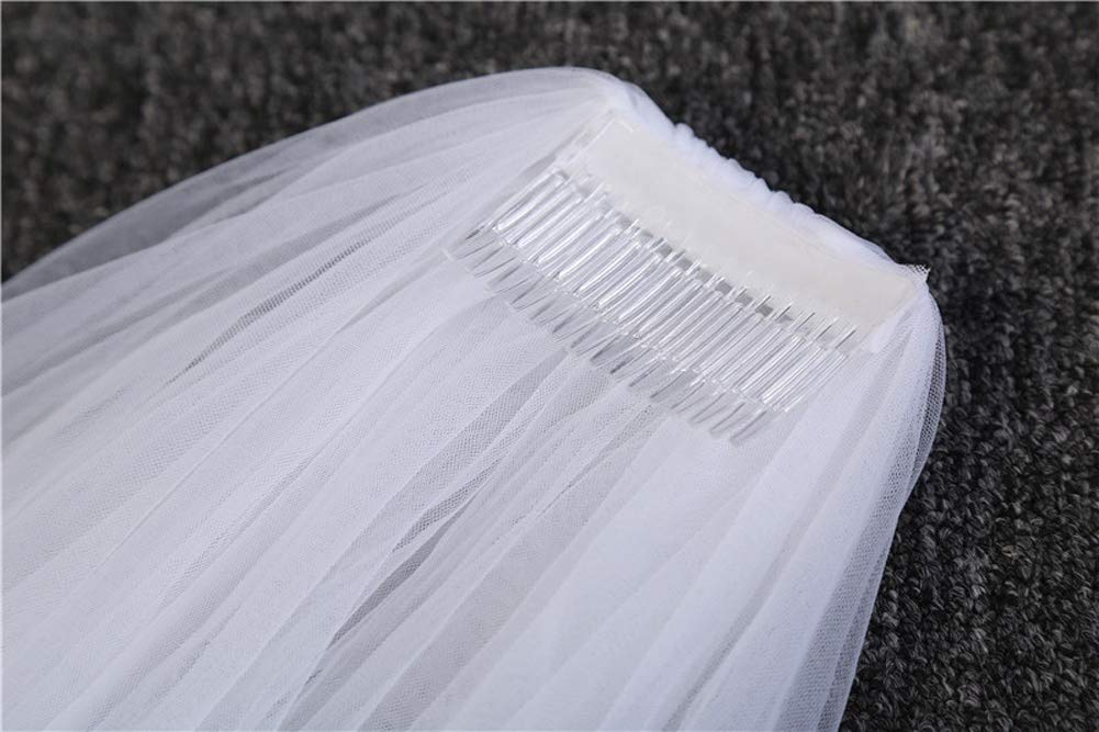 Velo Nuziale Sposa Nuovo Stile Nozze Sposa Velo Pizzo Lungo Avorio Bianca Doppio Strato Tulle Nuziale Veils, Ivory, 3.5 * 3m