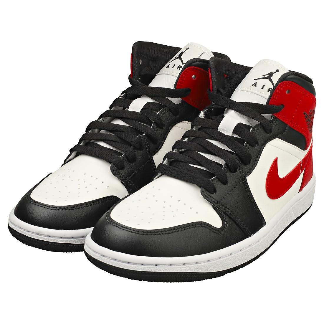 Jordan Air 1 Mid Sail/Gym Red-Off Noir-Blanc (BQ6472 160)