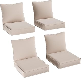 Aoxun Replacement Cushions for Outdoor Furniture, 4-Piece Outdoor Cushions for Patio Furniture, Deep Seat,