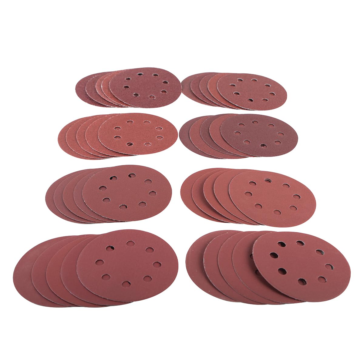 Amtech Red 40Pc Mixed Grit Circular Sanding Sheet Set (115 Mm), Aluminium Oxide Abrasive For Fine And Coarse Finishing On Wood, Metal And Plaster