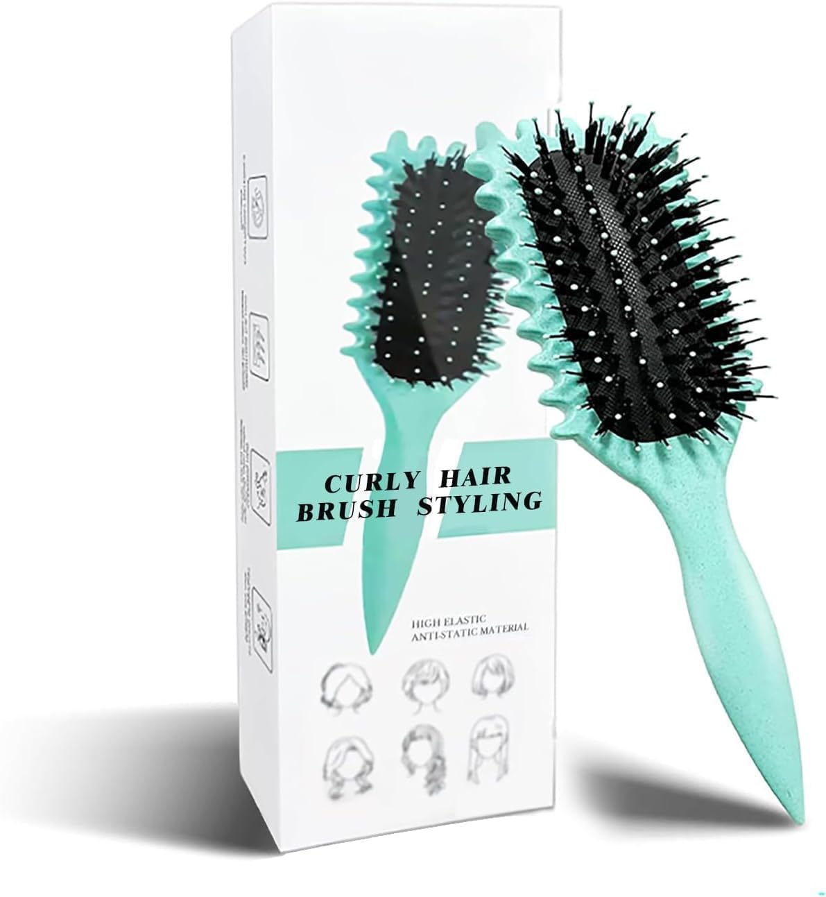 Curly Hair Styling Brush with Soft Bristles, Vented Hair Brush with Pointed Handle for Curl Definition, Hair Sectioning and Everyday Hair Styling-image-10