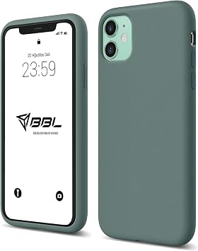 Babylonian iPhone Case Thin Liquid Silicone 3 Layer Fully Coated Soft Gel Rubber Case Cover (Green, iPhone 12/12 Pro)