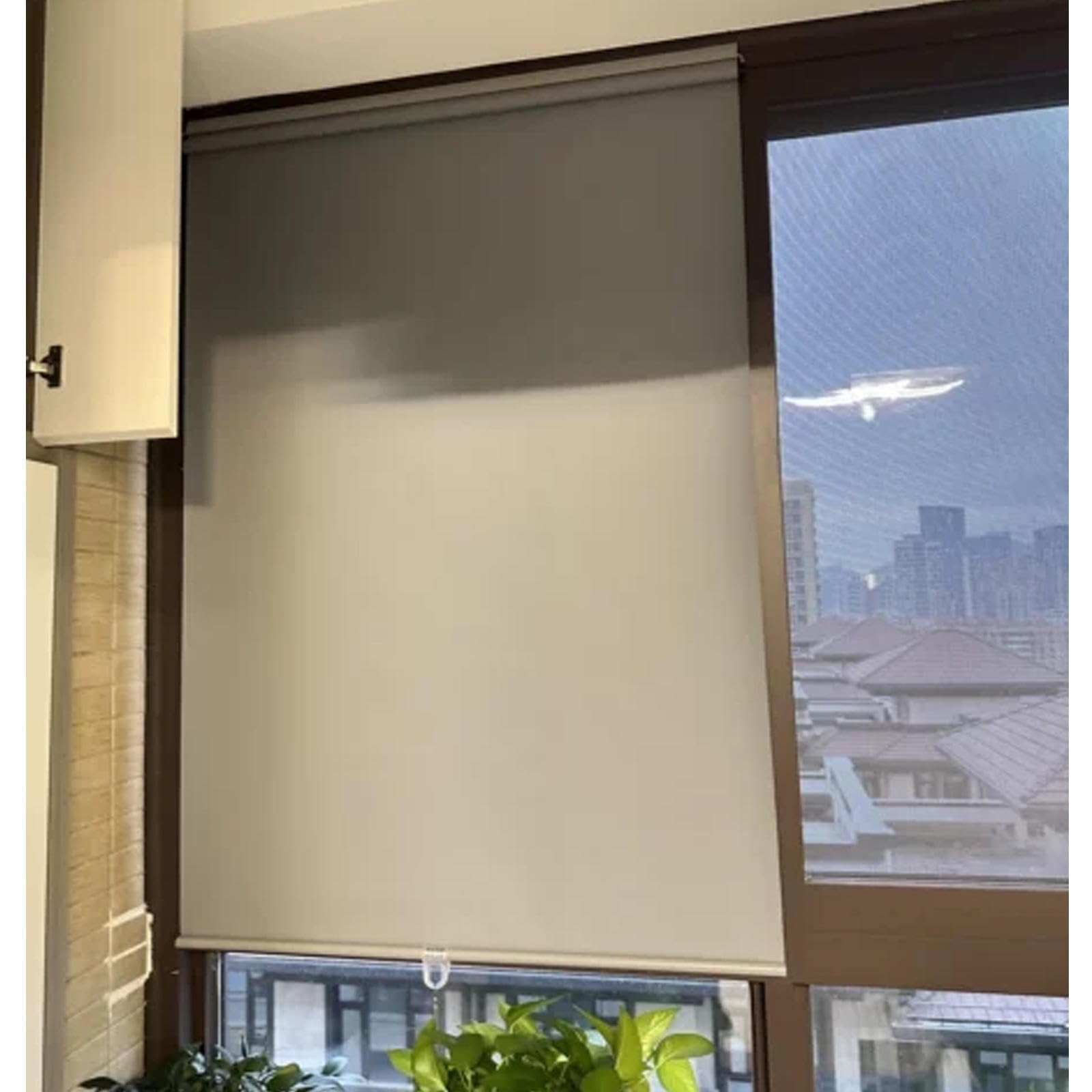Tende a Rullo Oscuranti Temporanee,Tenda Avvolgibile Termiche 100%,Tende Senza Forare,Tende Oscuranti per Interni,Tenda a Rullo Retrattile per Camera Da Letto,L'asilo Nido,White-120x150cm(47.2x59in)