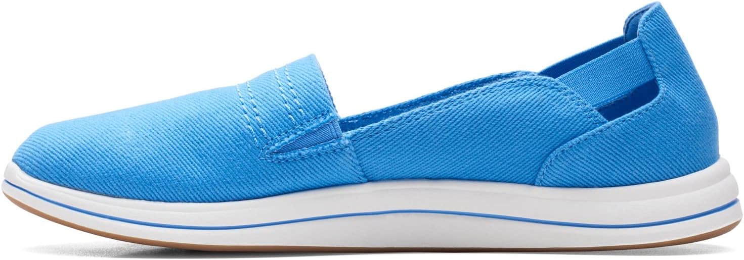 Clarks Women's Breeze Step Loafer, Blue Canvas, 8.5 Wide
