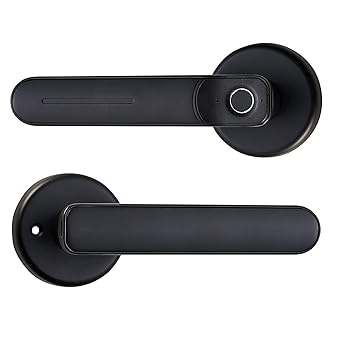 Smart Fingerprint Handle Lock Electric Door Lock with Mechanical Key Cordless Security Lock Zinc Alloy Suitable for Left & Right Handle for Home Office Apartment