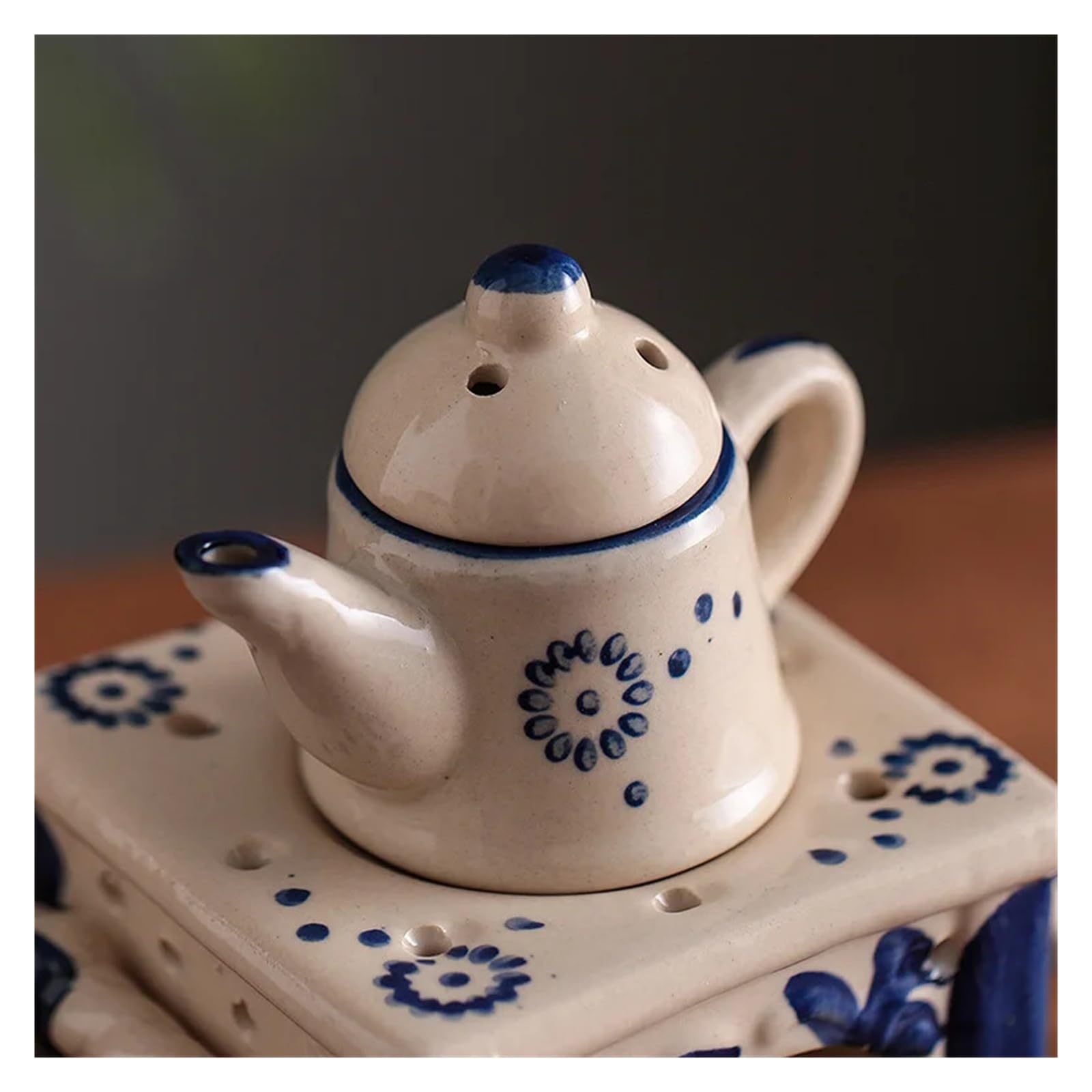 Vintage Schilfrohr-Diffusor, ätherisches Ölbrenner, Teewärmer-Set