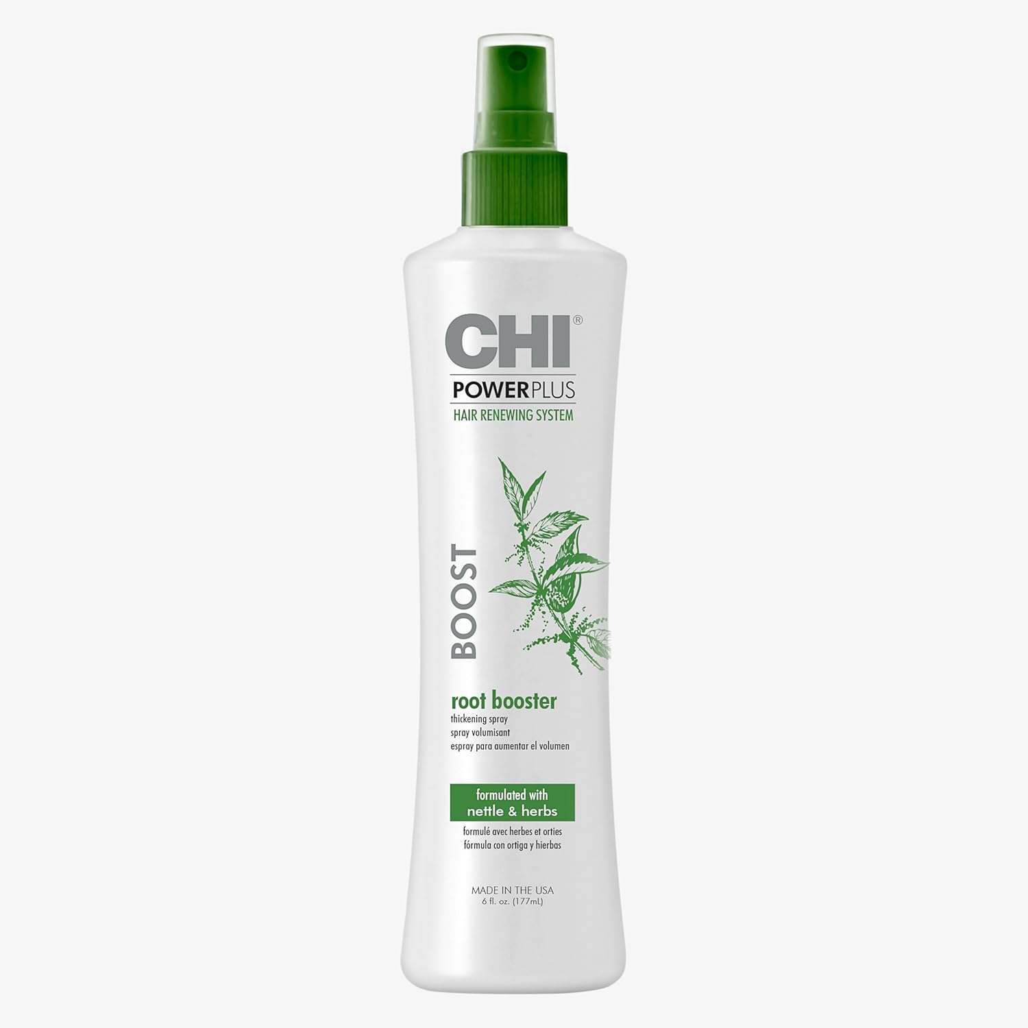 CHI PowerPlus Root Booster Thickening Spray, Volumizing Hair Mist For Thicker-Looking Styles, Increases Volume With A Touchable Feel, 6 Oz