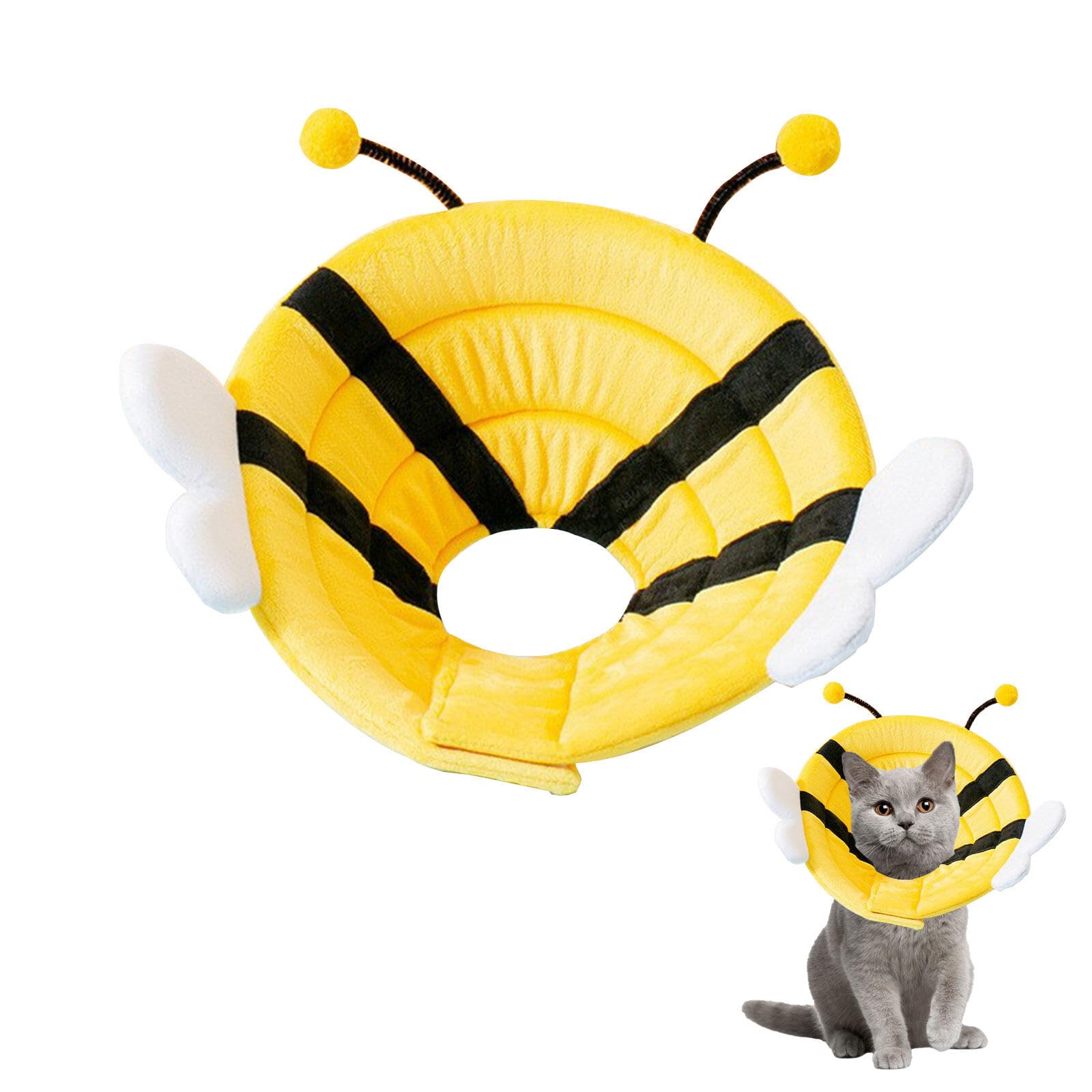 Mecmbj Collar isabelino Perro, Collar isabelino Gatos, Collar de recuperación posquirúrgico Suave y Ajustable para Perros, Lindo Collar de Perro Elizabeth Transpirable para Mascotas (Amarillo, M)