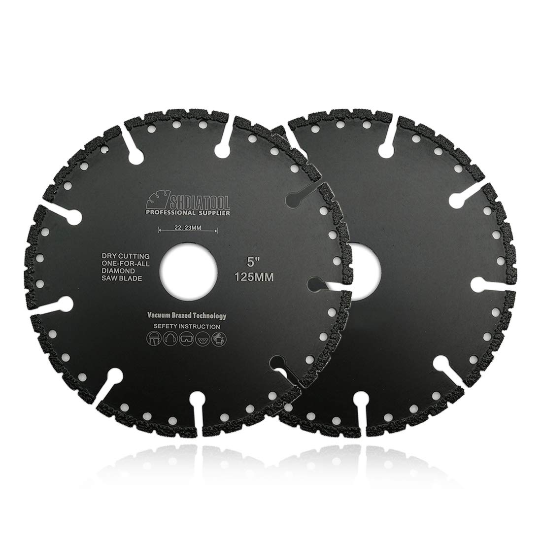 SHDIATOOL - Disco diamantato da taglio a vuoto brasato per lama demolizione multiuso per pietra, ferro, acciaio, metallo (nero)