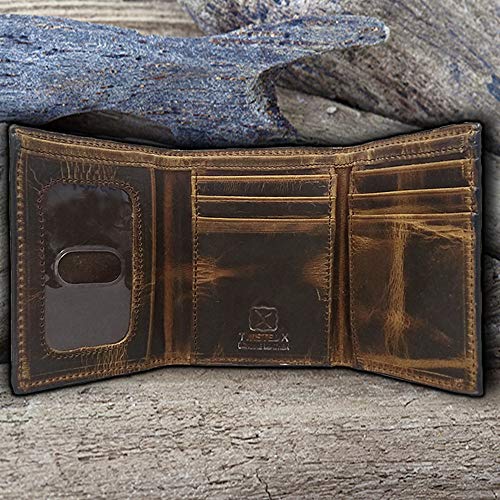 Twisted X Brown Genuine Leather Classic Slim Tri-Fold Wallet, RFID Protected, Unisex Adults2