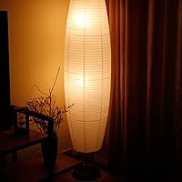 Vista 5 de Pantalla de lámpara de pie de papel, pantalla de papel de arroz blanco, cubierta de lámpara de repuesto para dormitorio, sala de estar