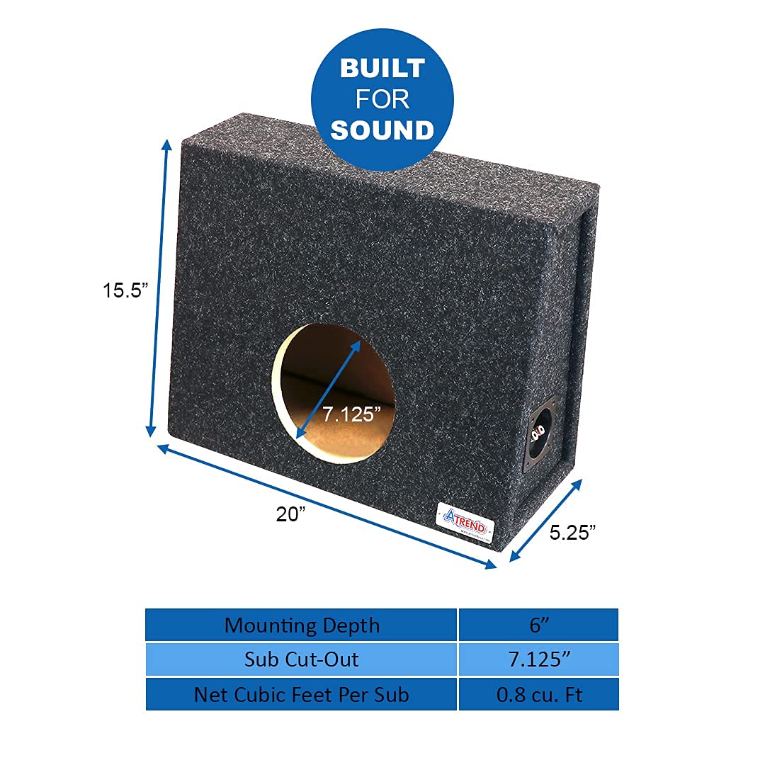 Atrend8tk Single Sealed Truck Wedge Subwoofer Speaker Enclosure