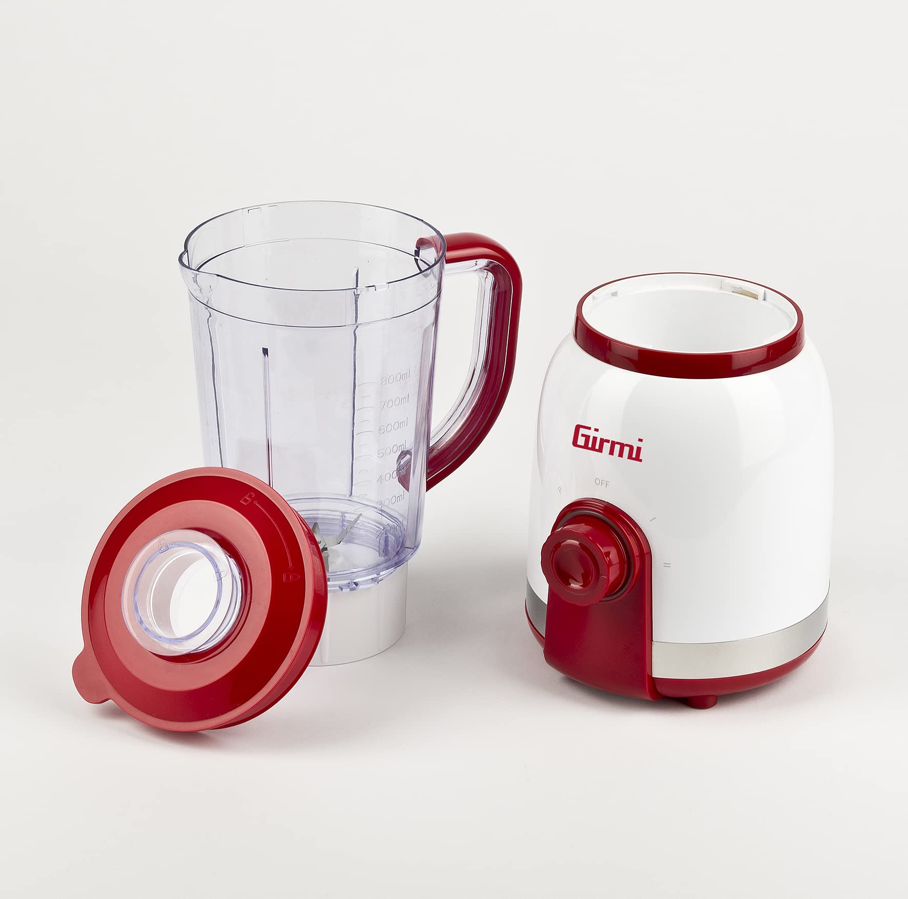 Girmi FR27 Mixeur, 350 Watts, 1 Litre, 6 Lames, Blanc et Rouge