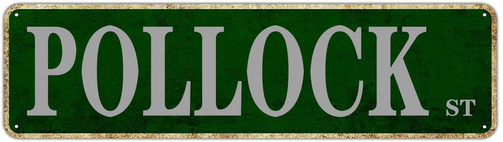 Pollock St Vintage Tin Signs Art Plaque Aluminum for Bedroom Kitchen Garden Wall Pub Club Coffee Hanging Decor 4x16 Inch