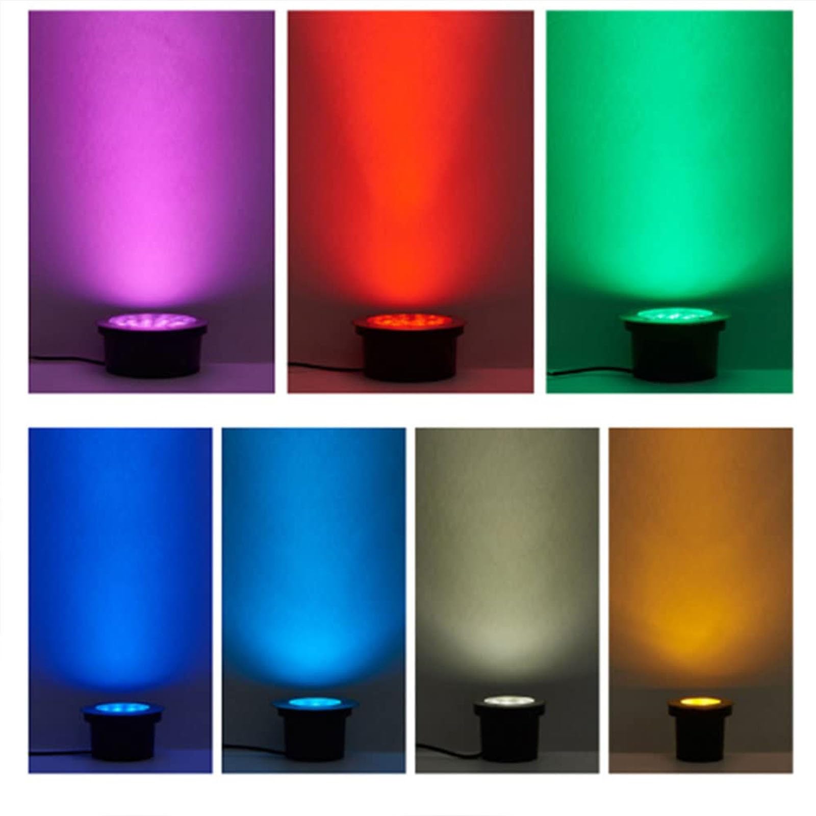 THEGA Luz LED Exteriores - Iluminación Enterrada, Focos LED Empotrables 220V, Focos Empotrables Exteriores IP67, Resistentes Al Agua, Iluminación para Jardín Y Patio(White,36W)