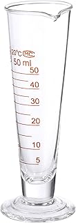ibasenice 50mL Mini Measuring Beaker Professional Lab Graduated Measuring Cup Glass Conical Beaker with Spout for Chemistry Laboratory Use