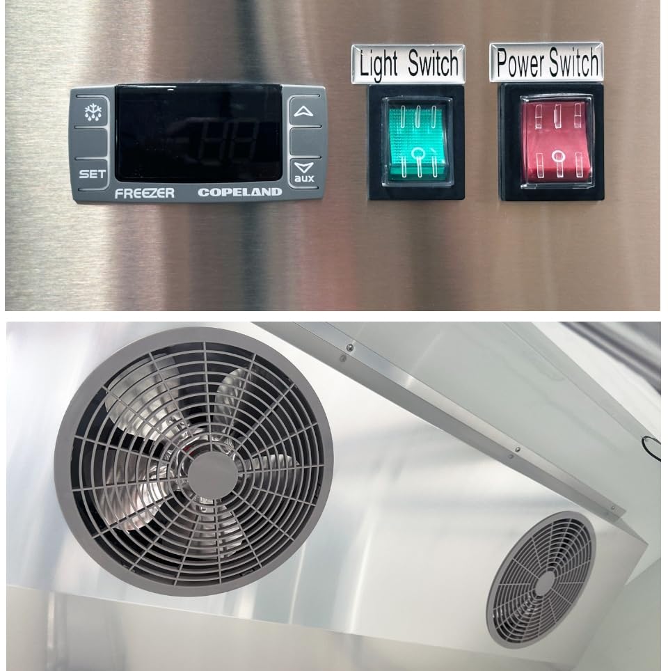Cooler Depot Commercial Freezer Glass 3 Door Stainless Steel Exterior, Upright Reach In Nsf 80"Width 9 Shelves, Display Merchandiser 65 Cuft -8°F To 0°F Cfg-3ffgss on Fridge.com - View 6