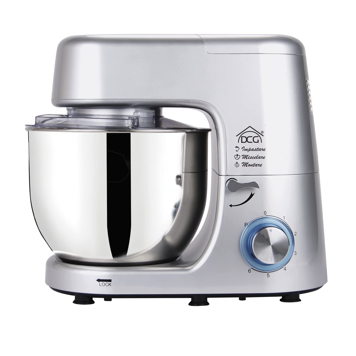 MiTA - IMPASTATRICE PLANETARIA 8 LITRI, motore potente da 1400W, 6 velocità, ciotola da 8L in acciaio inox
