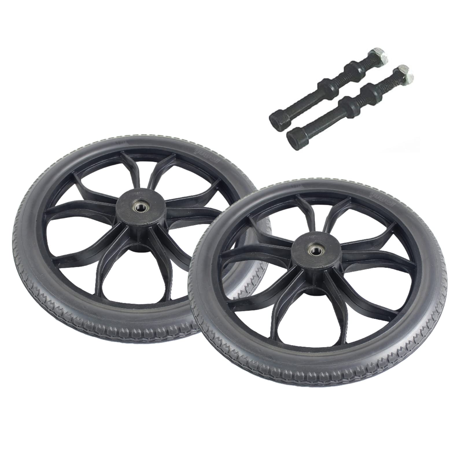 14 cali Antypoślizgowe Gumowe Koła,2 Kawałki Tylne Koła Wózka Inwalidzkiego z 2-3/8" (60 mm) Szerokości Piasty,do Wózkach Inwalidzkich Balkonikach Chodzikach