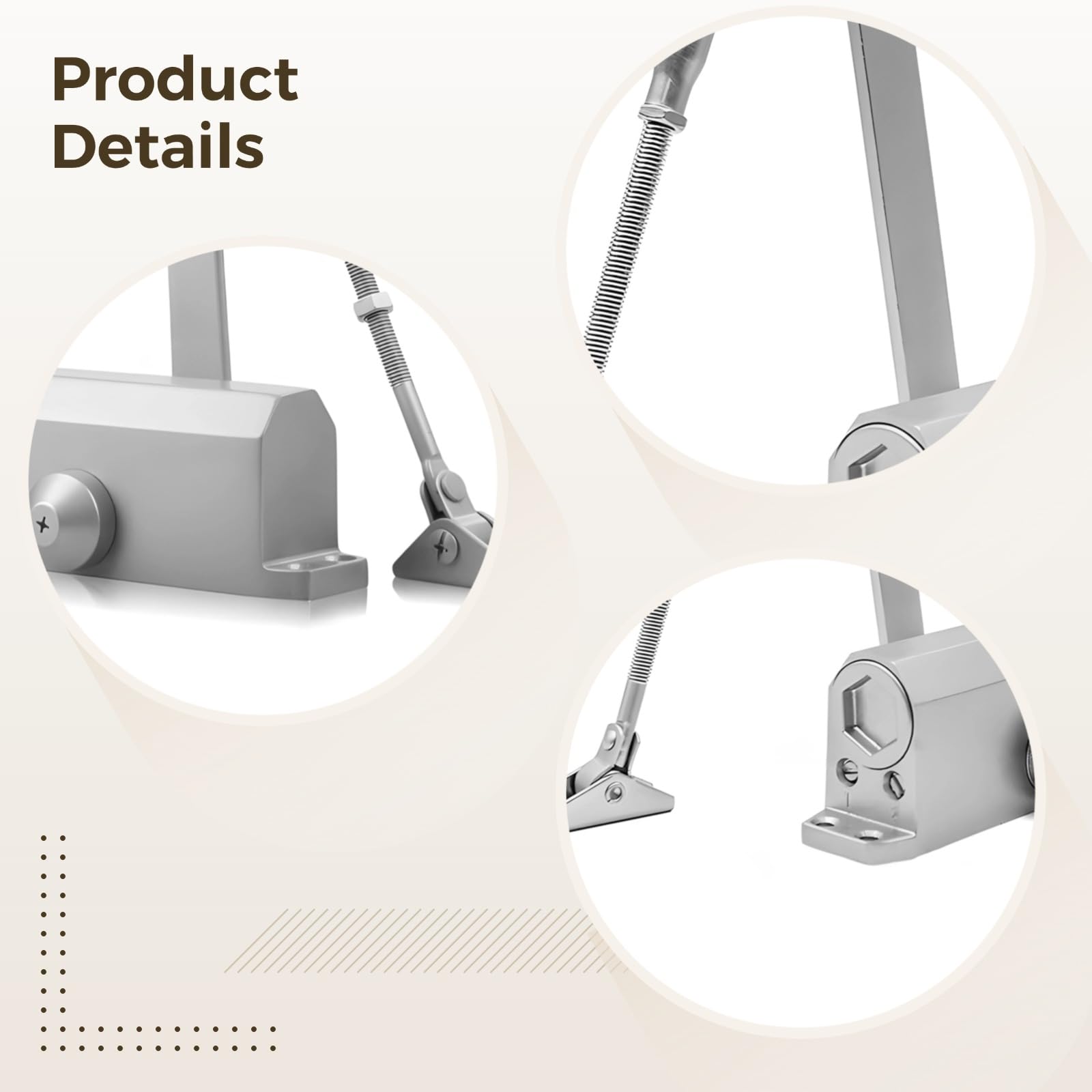 Automatyczny samozamykacz do drzwi przeciwpożarowych, aluminiowy, hydrauliczny samozamykacz do drzwi sztormowych, pasuje do drzwi o szerokości do 91 cm, cichy, z odwracalną płytą montażową