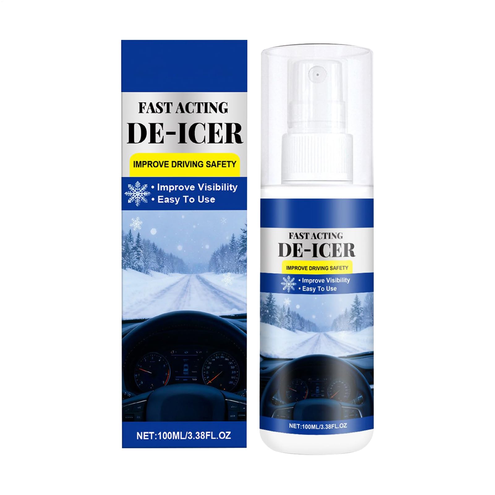 Generico Car Windshield Defroster, Car Ice Melter Agent | Car Window Defroster | for SUV Vans Camper Car Long Travel Night Stops Switching and Cold Weather