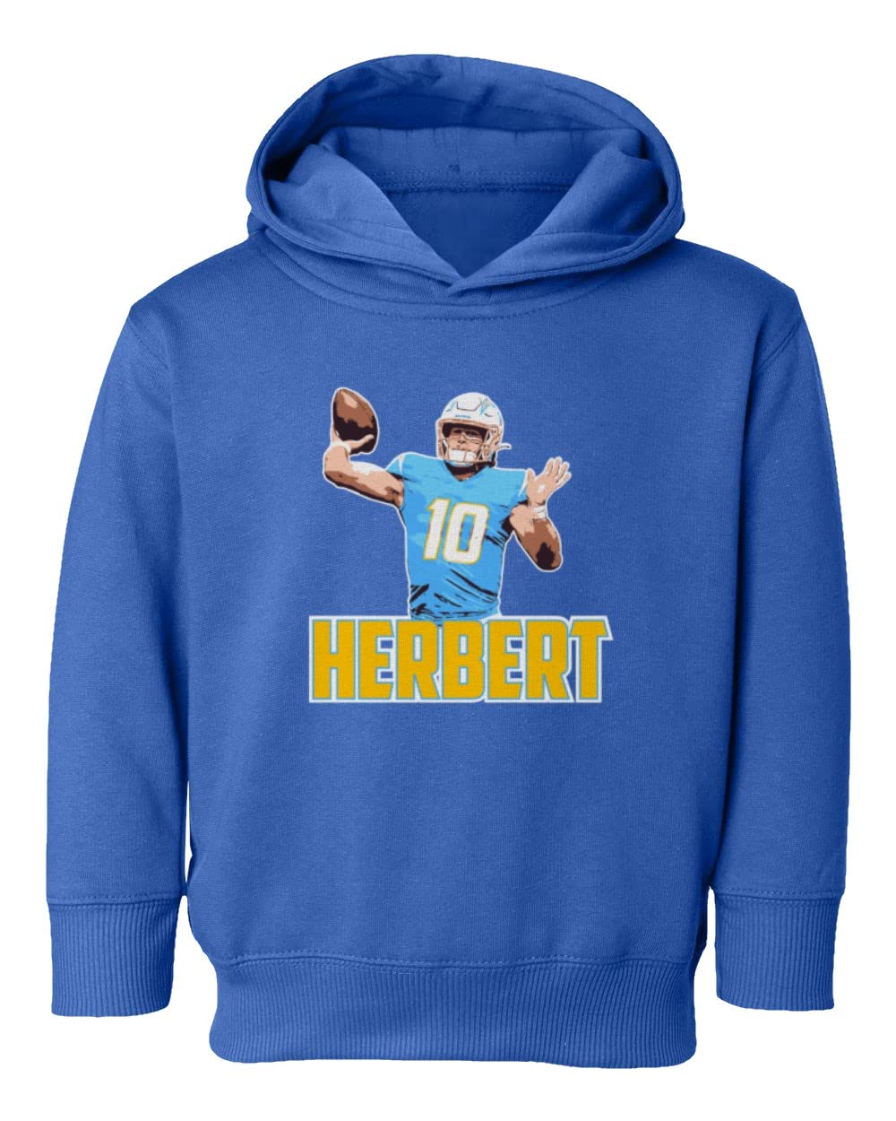 Baku Apparel Herbert Los Angeles Football Quarterback Toddler Hoodie Sweatshirt (Royal, 2T)