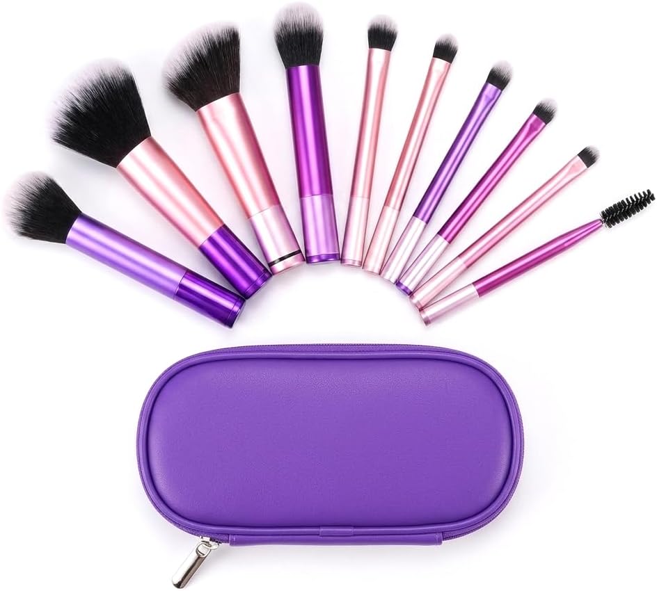 Kit 10 Pincéis de Maquiagem com Estojo