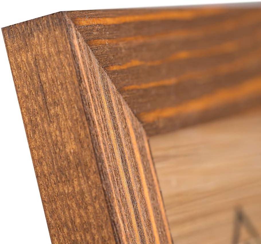 Rustic Wooden Picture Frames 6x8 - Set of 2, 100% Natural Eco Solid Wood with Real Glass for Tabletop Display or Wall Mount Photo Frame - Honey Brown - Image 3