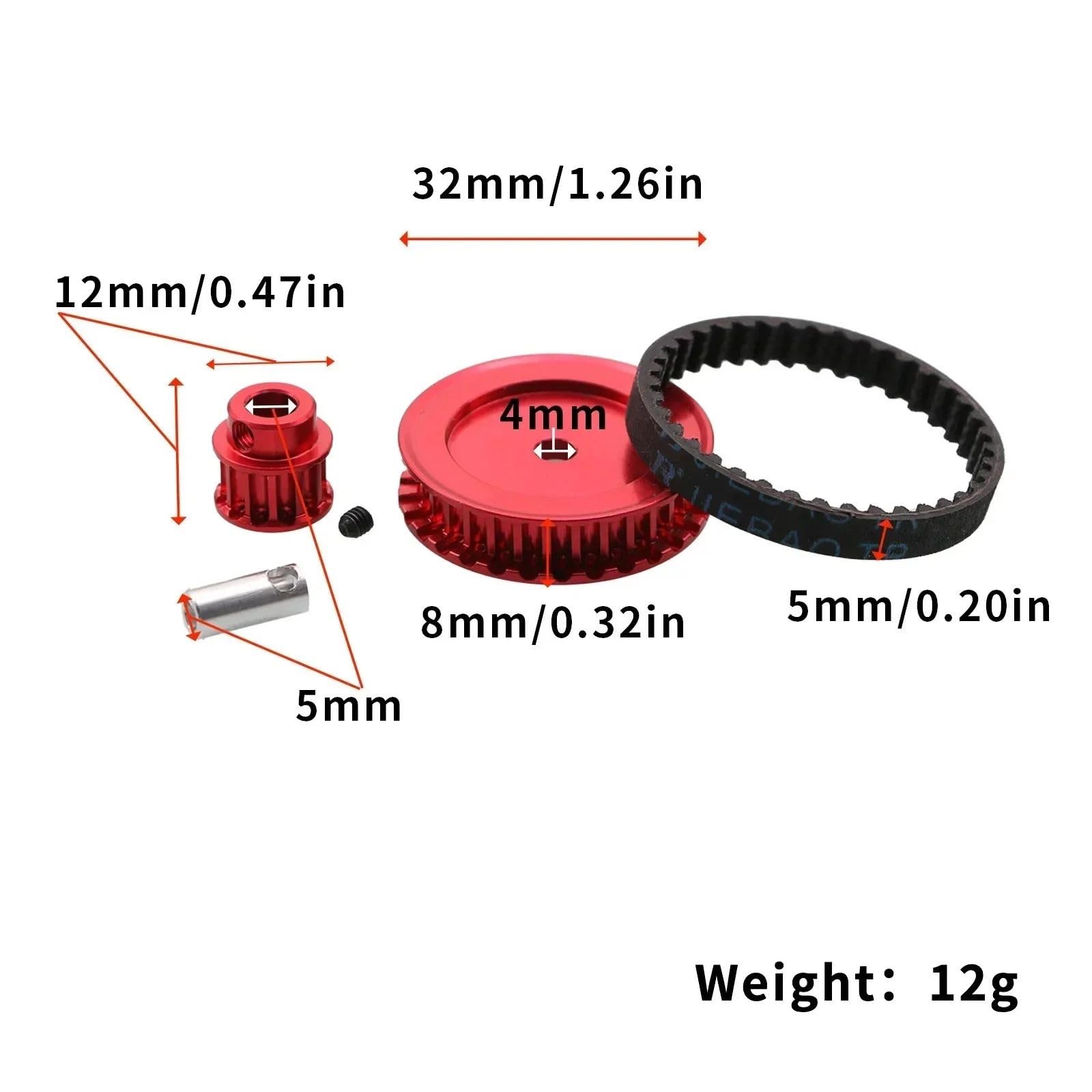 para Sistema Engranajes Transmisión por Correa 12T 30T Metal para TRX4 para TRX6 Trxs 1/10 RC Piezas Actualización Coche Accesorio Modelos RC