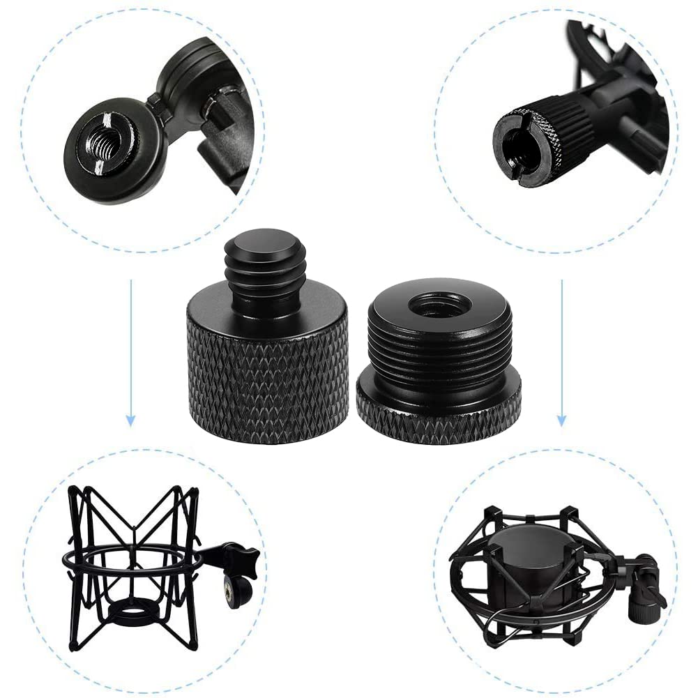 4 Adattatori Filettati Per Microfono E Fotocamera – Da 1/4'' Maschio A 1/4'' Maschio In Metallo, Vite Per Treppiede E Supporti – Superficie Zigrinata Antiscivolo - 3