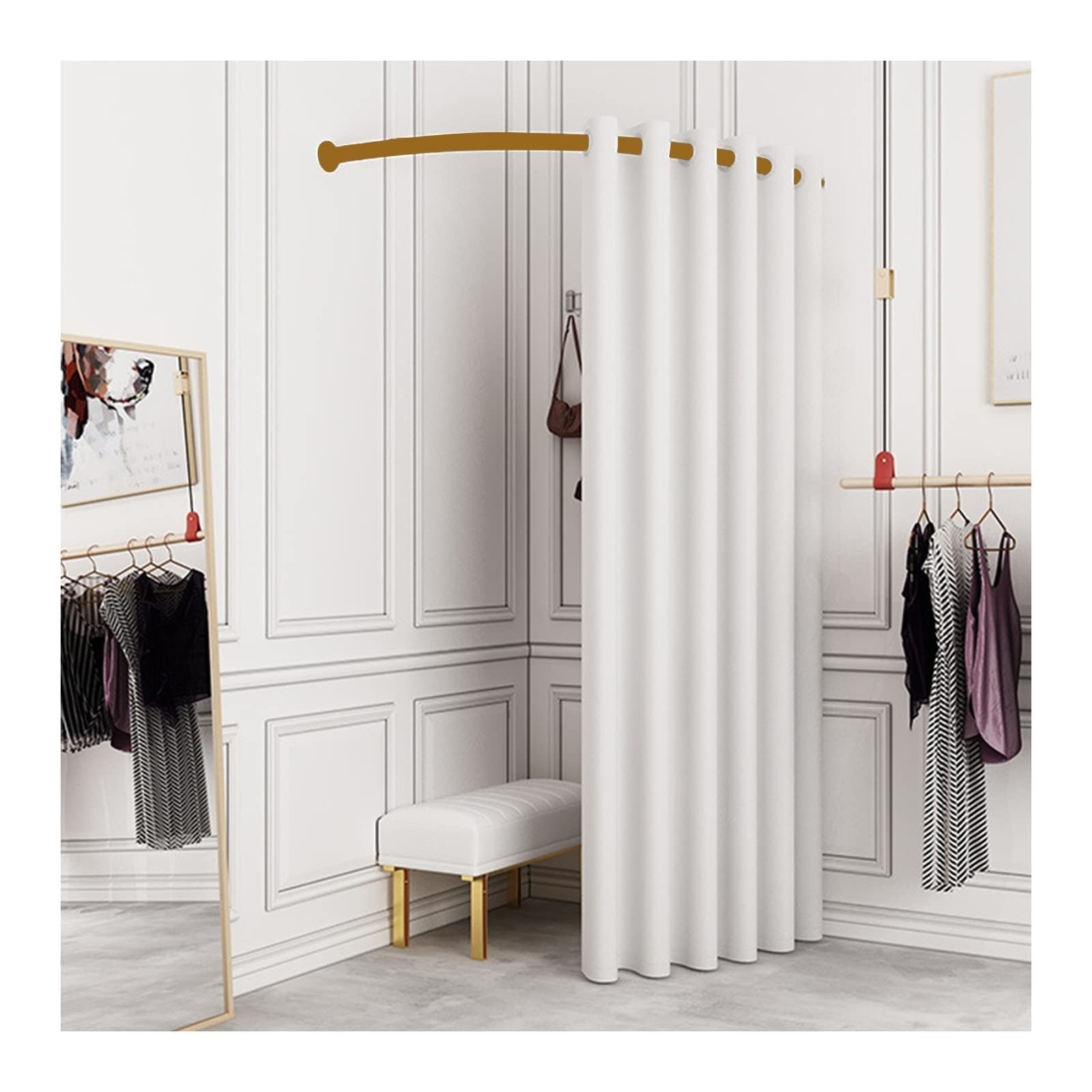 Camerino Negozio Abbigliamento, Spogliatoio Negozio Portatile Con Forma Di C, Camerini da Parete Protezione Della Privacy Per Centro Commerciale, Ufficio