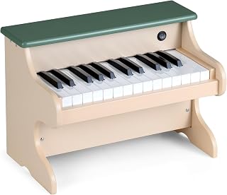 Costzon Kids Piano Keyboard, 25 Keys Wooden Digital Piano for Kids, Educational Musical Instrument Toy, Mini Piano for Toddlers Boys Girls 3+ Years