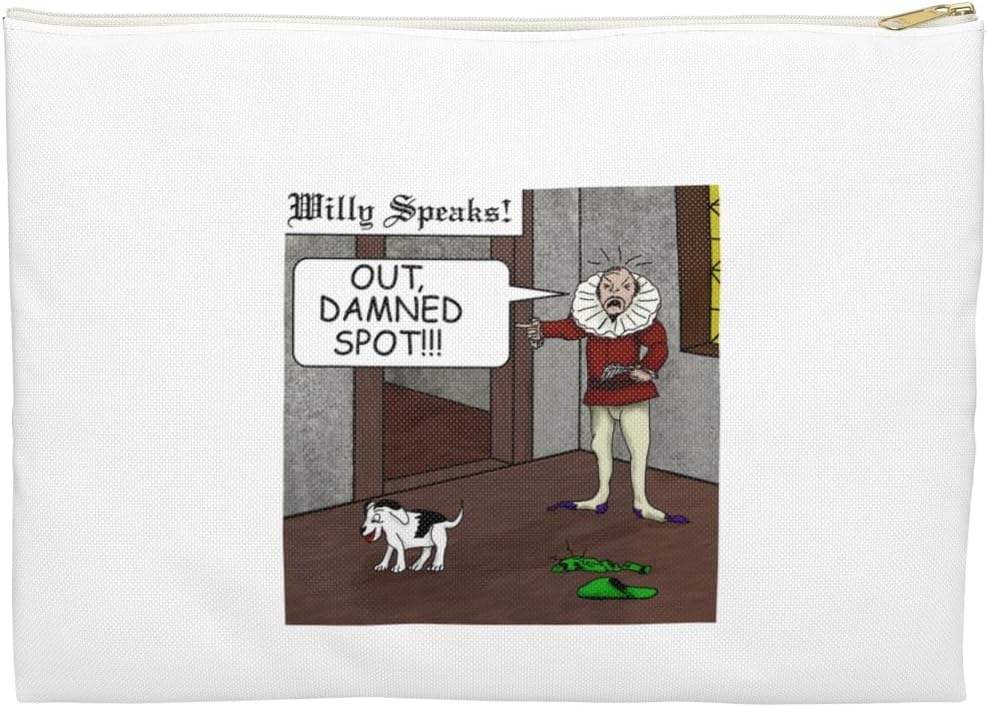 3dRose Out Damned Spot Humor Shakespeare Cartoon Accessory Pouch Large