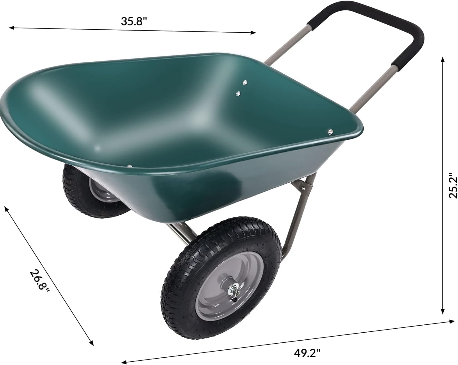 BalanceFrom Dual-Wheel Home Garden Yard Utility Wheelbarrow Cart with Built-in Stand : Patio, Lawn & Garden