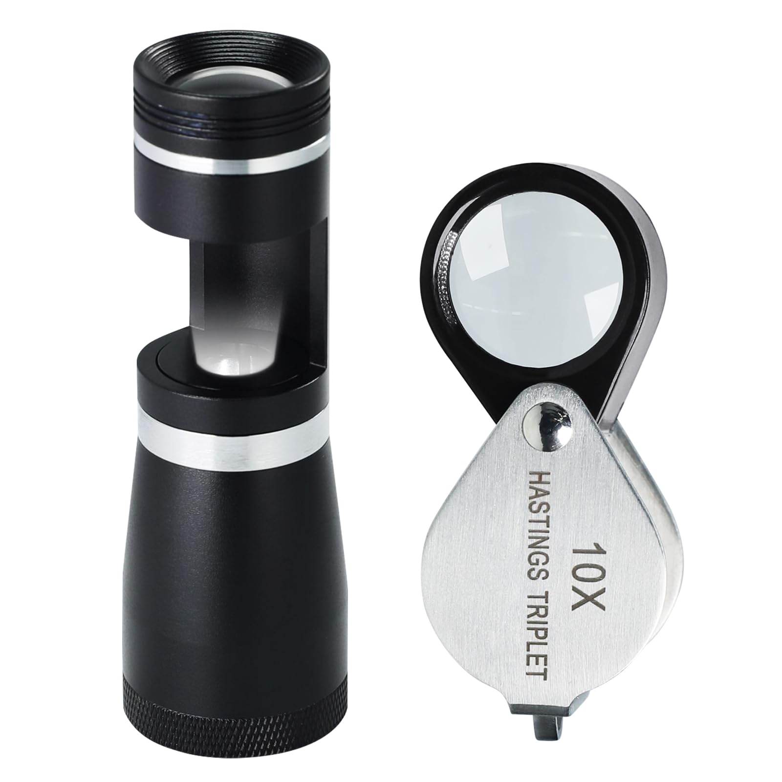 Loupe Triplet 10x éclairage LED anti-distorsion pour détails de bijoux