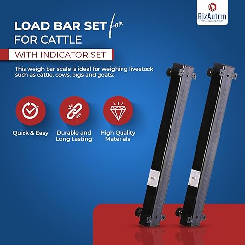 Vista 2 de 10000lb Load Bar Set for Cattle, Hog, Pig, Goat, Sheep, Alleyway, Chute and Cage Scale Two Weigh Bar and One Indicator Set (24")