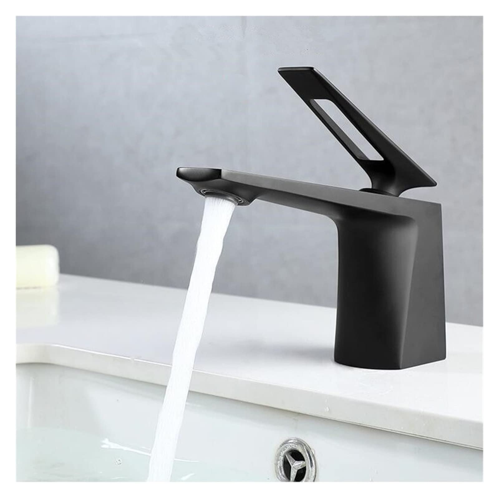 Robinet de lavage eau chaude et froide fini or brossé pour rénovation de salle de bain rétro