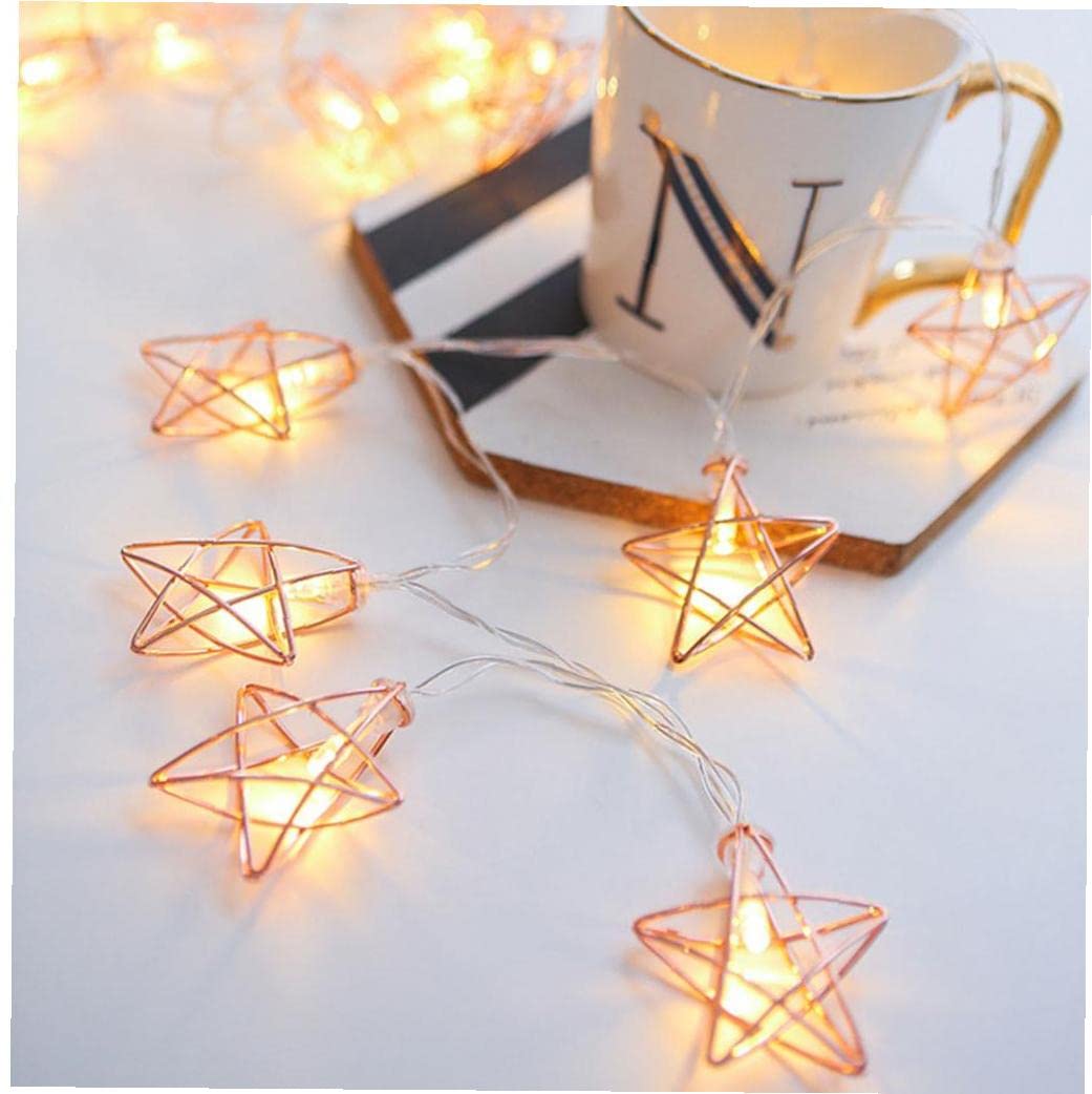 Pinicecore Light 1M Five-Pointed Star Led Fairy S Metal Star Battery Powered Garland