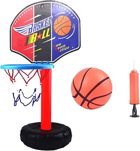Aro de baloncesto para niños, altura ajustable, 1.4 pies a 3.5 pies, soporte para sistema de baloncesto con tablero, juguetes para interiores y