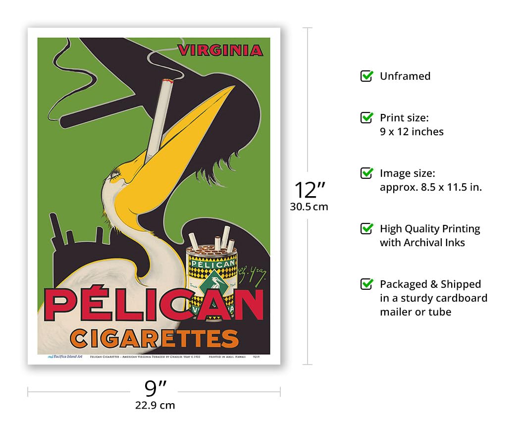 Amazon.com: Pelican Cigarettes - American Virginia Tobacco Poster