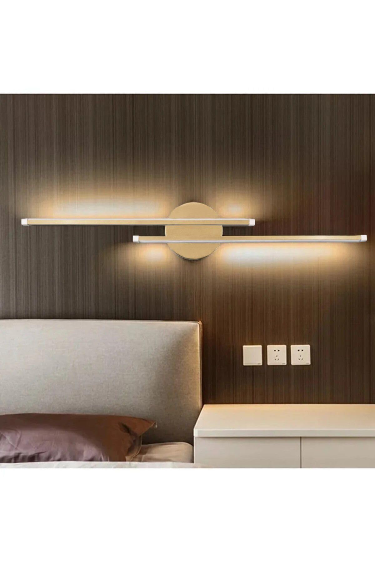 Fer Avize Asya Modern Tasarım Eskitme Renk Gün Işığı Ledli Banyo - Mutfak - Salon Led Duvar 2 Li Aplik