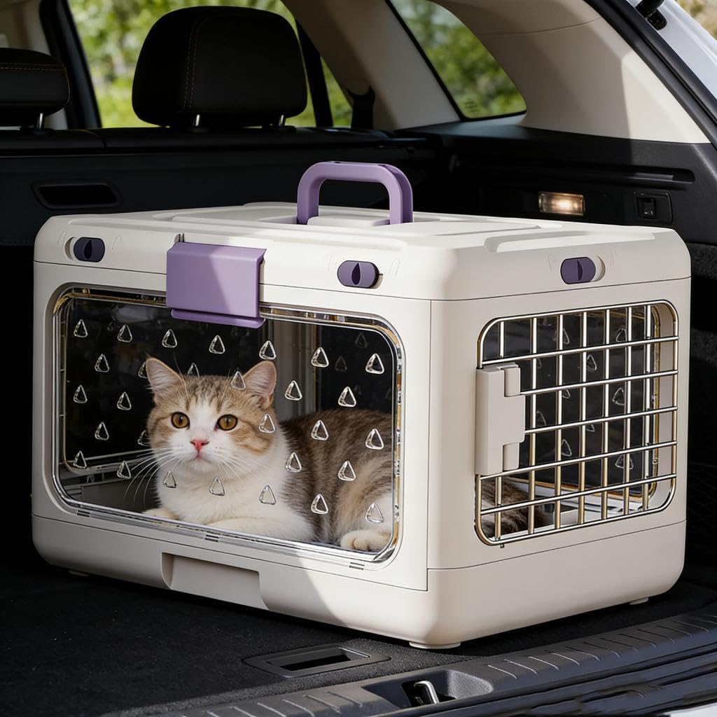 Jaula Plegable Transparente para Cachorros Y Gatos, Jaula Portátil para Perros Y Gatos, para Cachorros Y Conejos.