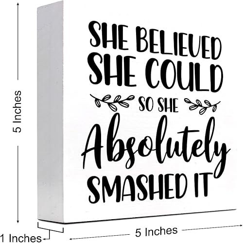 Miniatura 60 de Letrero de madera con texto en inglés "In Case Nobody Told You Today You are Awesome Bloque de madera, decoración de escritorio, caja de motivación
