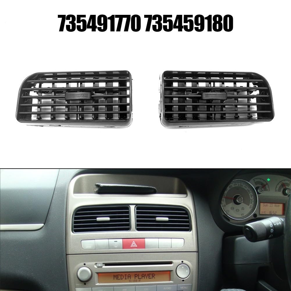 Diffusore girevole per bocchetta dell'aria centrale per Linea (2007-2018), Grande Punto (2005-2018) e per Doblo MK2 (2010-2014), ABS nero per bocchette HVAC con numeri di parte OEM