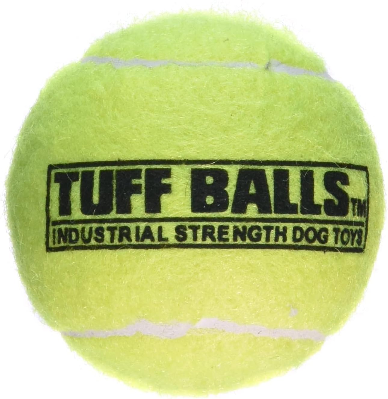 Tuff Ball - Medium Tennis Balls for Dogs, Chew Toy for Aggressive Chewers, Fetching, Natural Rubber, Certified Non-Toxic, Won't Wear Down Teeth - 2.5" (12 Pack)