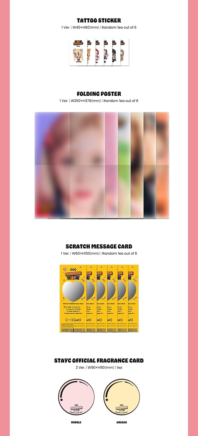 STAYC - TEENFRESH (3rd Mini Album) CD+Folded Poster (2 ver. SET, 2 Folded Posters)