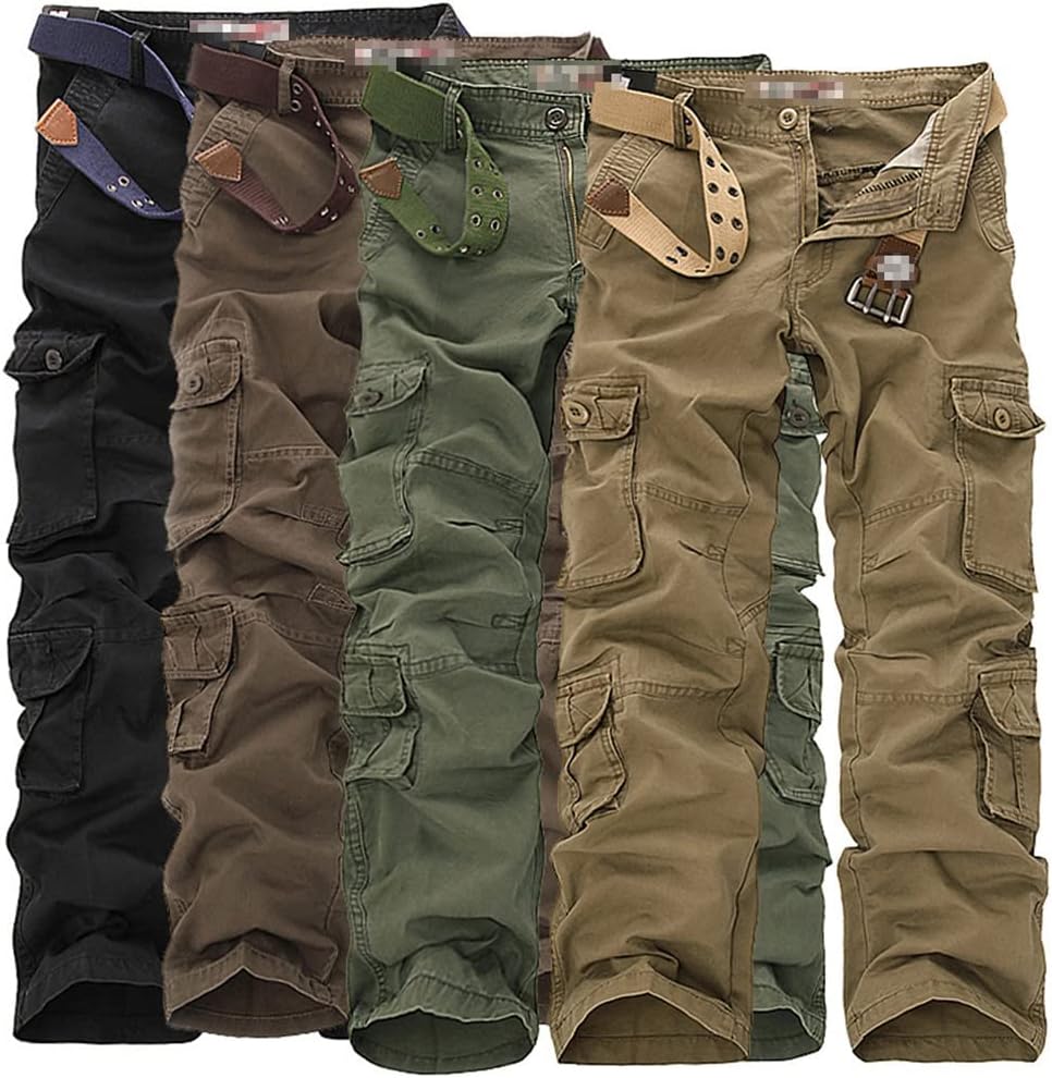 Spring Mens Cargo Pants Army Big Pockets Decoration Casual Easy Wash Trousers Male Tactical Pants