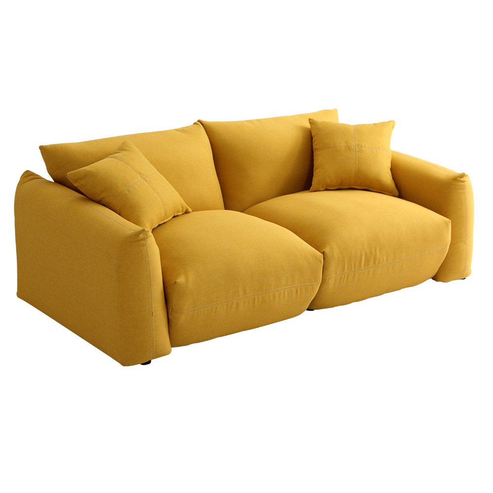 2.5人掛けデザインソファ（クッション2個付き）シンプルモダンローソファ 布地 Amazon | 2.5人掛けデザインソファ（クッション2個付き） シンプル