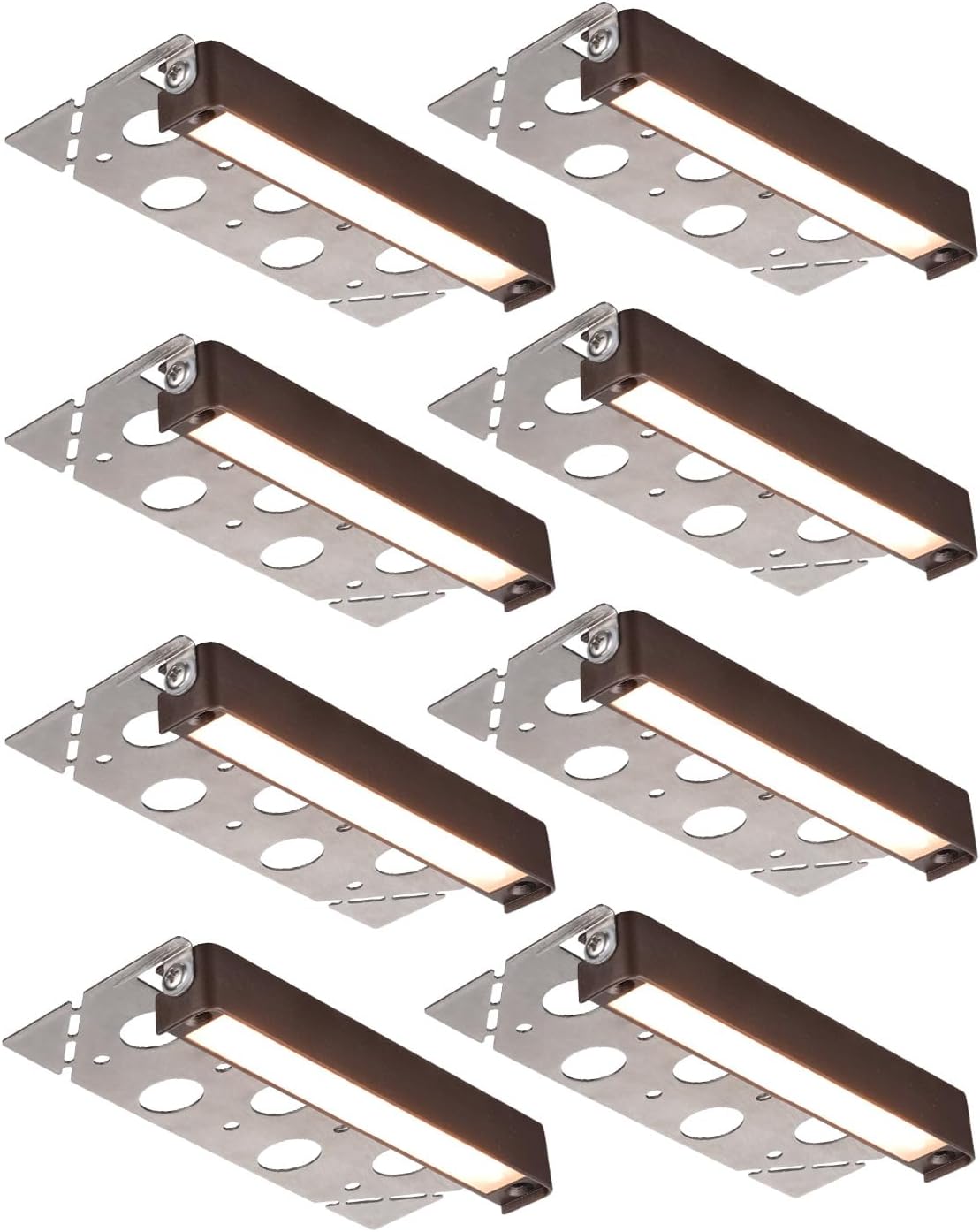 LEONLITE 8-Pack 7 Inch LED Hardscape Lighting, Update Retaining Wall Lights, LED Landscape Lighting, 12-24V AC/DC Paver Light Low Voltage, 3W/4W/5W Dimmable Outdoor Step Lights, 2700K Soft White, ETL