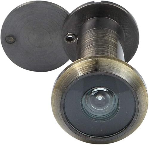 Visor de puerta delantera mirilla con cubierta de privacidad, unidireccional 220 grados en bronce antiguo